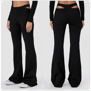 Black Cutout Flare Pants